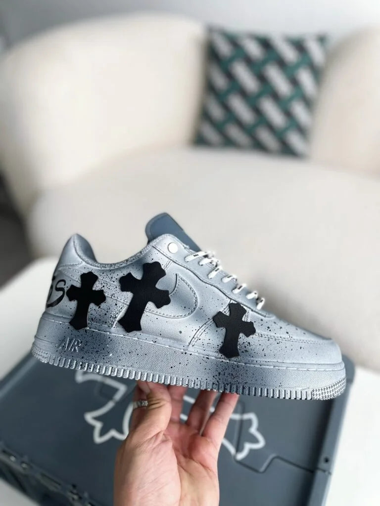 Chrome Hearts x Nike Air Force 1 Grey/Black Sneakers