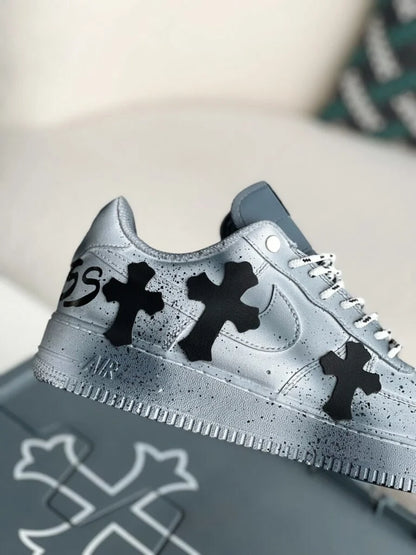 Chrome Hearts x Nike Air Force 1 Grey/Black Sneakers