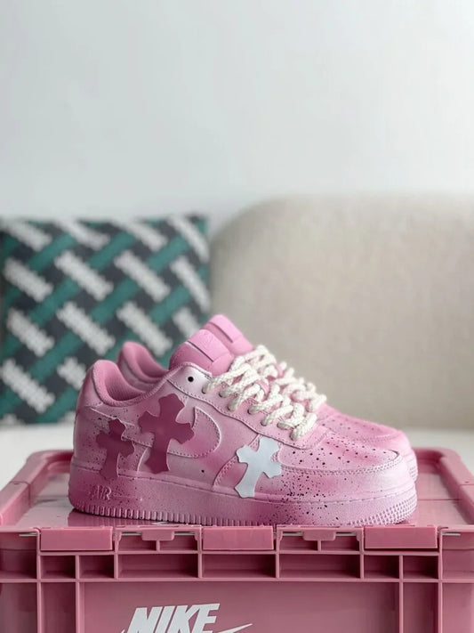 Chrome Hearts x Nike Air Force 1 Pink/White Sneakers