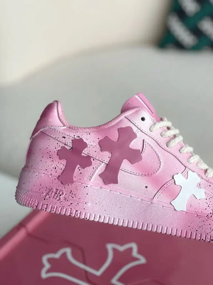 Chrome Hearts x Nike Air Force 1 Pink/White Sneakers