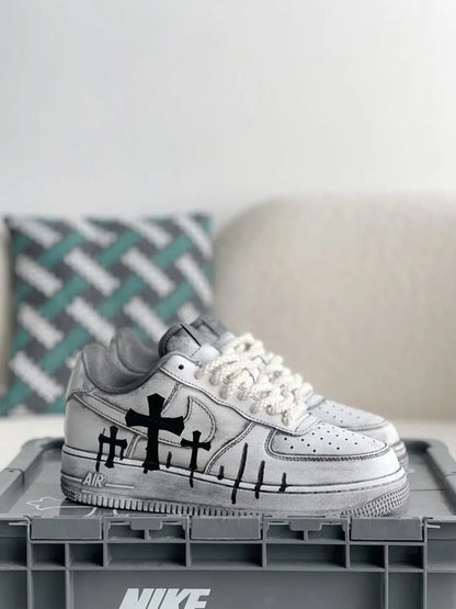Chrome Hearts x Nike Air Force 1 White/Grey Sneakers