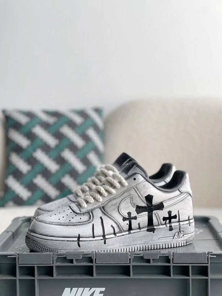 Chrome Hearts x Nike Air Force 1 White/Grey Sneakers