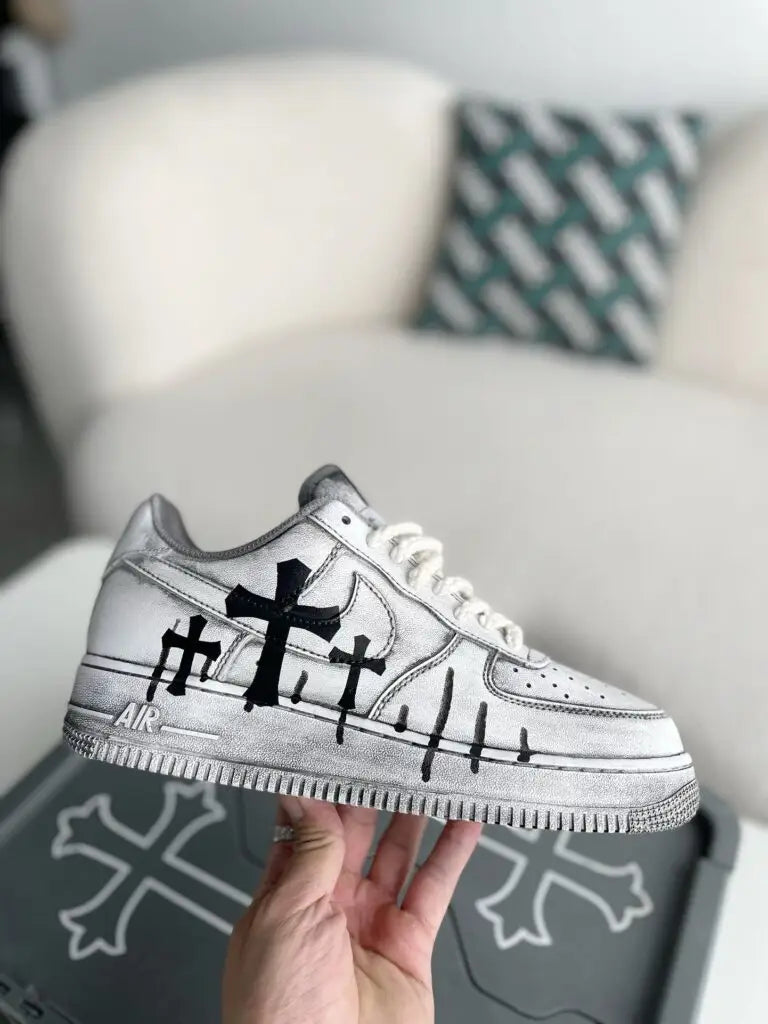 Chrome Hearts x Nike Air Force 1 White/Grey Sneakers