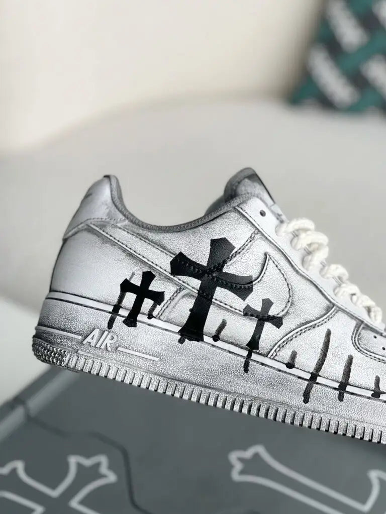 Chrome Hearts x Nike Air Force 1 White/Grey Sneakers